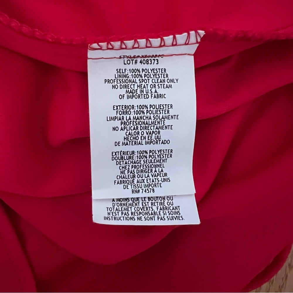Cache One-Shoulder Pinkish Red Cocktail Dress | Size 10 | Like New - Picture 6 of 9